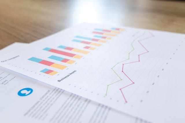 Data charts showing trends from AI job displacement report